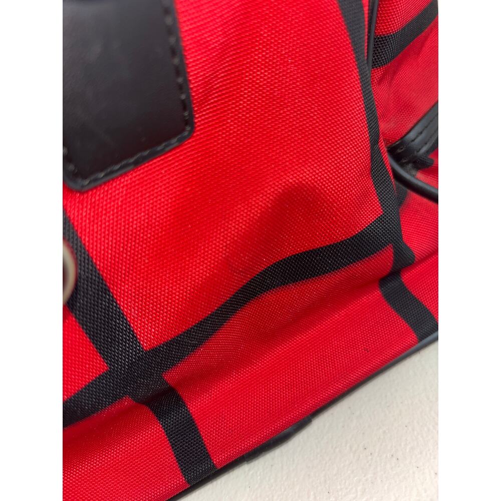 Isaac Mizrahi Hamilton Tote Red Black with Silver Hardware - Picture 10 of 13